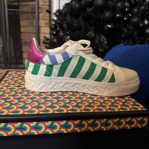 Kurt Geiger Kensington Cupsole Colorful Striped Platform Sneakers